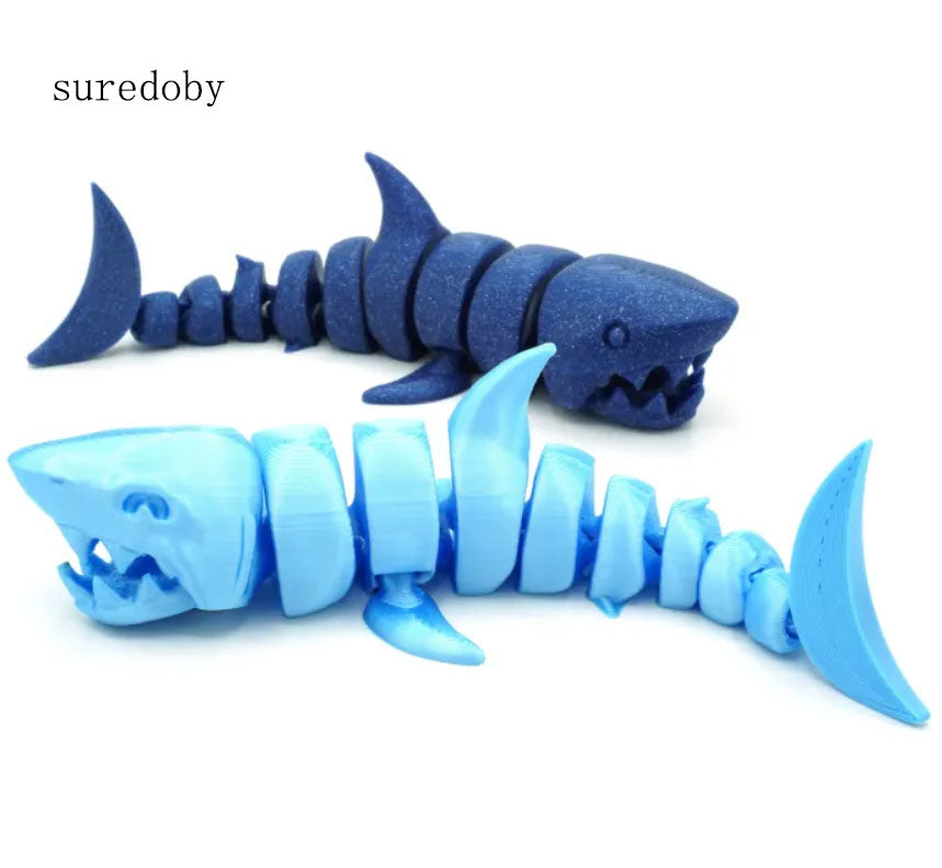 Articulated Shark - 3D Printed Stress Relief, Fidget Toy, Flexi Shark